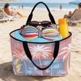 thumbnail image 2 of Pink Palm Trees Beach Bag for Women, Large Breathable Mesh Beach Tote Bag, Tropical Vintage Summer Botanical Sandproof Lightweight Travel Bags for Vacation Picnic Swimming Pool 15.7"x15.7"x9.1", 2 of 9