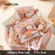 thumbnail image 2 of LBSISI Life, 7 x 7 + 3 cm, bolsas de galletas de caramelo, para turrón, boda, bolsa autoadhesiva, paquete de jabón de plástico pequeño de regalo de joyería, 100 piezas, 2 of 5
