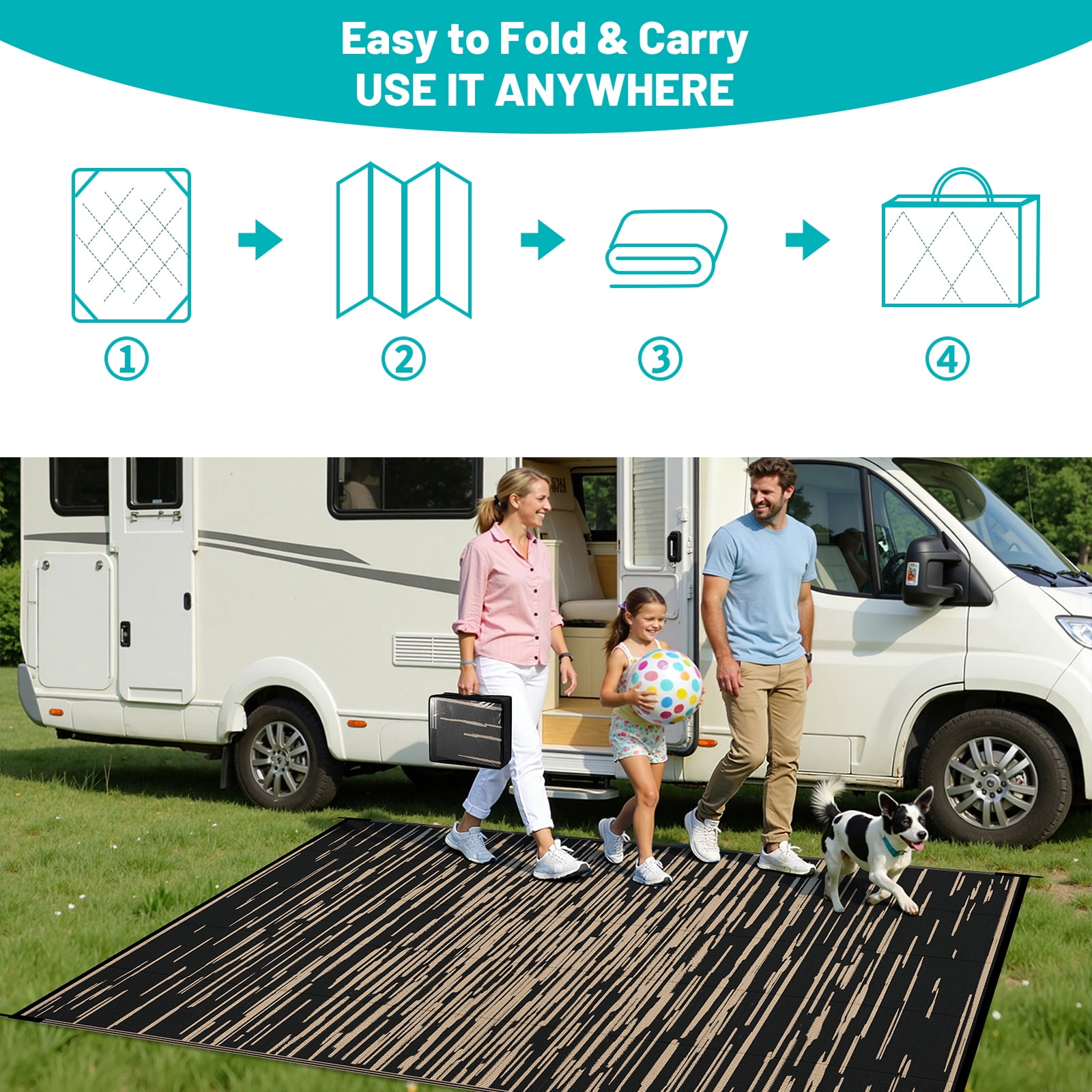 Ileading Outdoor Rugs 8'x10' for Patios Clearance Waterproof Patio Rugs Reversible Mats Plastic Straw Rug Large Outside Area Rug Door Mat for RV,Patio,Backyard,Deck,Beach,Trailer,Camping