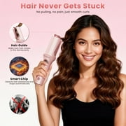 FETERVIC Cordless Automatic Curling Iron – Hair Curler with 28mm & 32mm Interchangeable Barrel, 5200mAh Rechargeable, Auto Curling Wand with Beep Timer, Portable Curling Iron for Travel Home