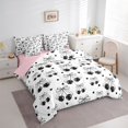 thumbnail image 3 of Homewish Kids Black Ribbon Twin Bedding Sets 7-Piece, Chic Fashion Bowknot Bedding Comforter Set, Cartoon Cherry Fruit Reversible Sheet Sets, Ultra Soft Bedroom Decor, 3 of 7