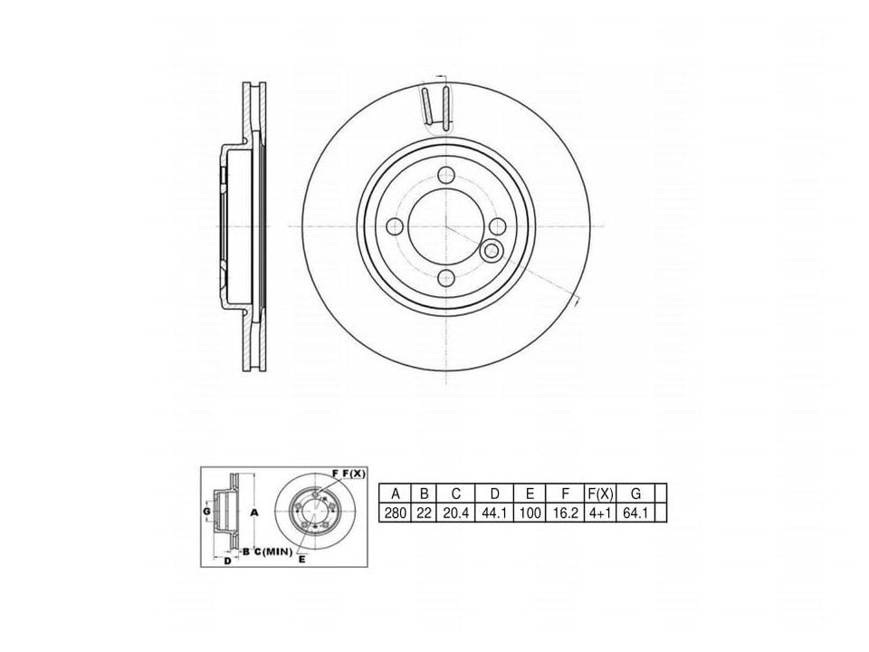 UltraHC Coated High Carbon Brake Rotor, Front UR002726, Mini Cooper 2015-2007