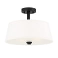 thumbnail image 2 of DESIGNERS FOUNTAIN 88511-MB Studio - 2 Light Semi Flush-Mount, Matte Black Finish with White Fabric Shade, 2 of 4