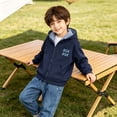 thumbnail image 7 of akafmk Boys Zip Up Hoodie Sweatshirt Long Sleeve Casual Jacket with Checkered Hood Lining and Front Pocket School Outerwear Fall Clothes, Size 4-5 Years, 7 of 7