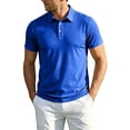 thumbnail image 2 of Hearthz Golf Polo Shirts for Men Blue Quick Dry Men Shirts Short Sleeve Moisture Wicking Athletic Workout Mens Golf Polos, 2 of 7