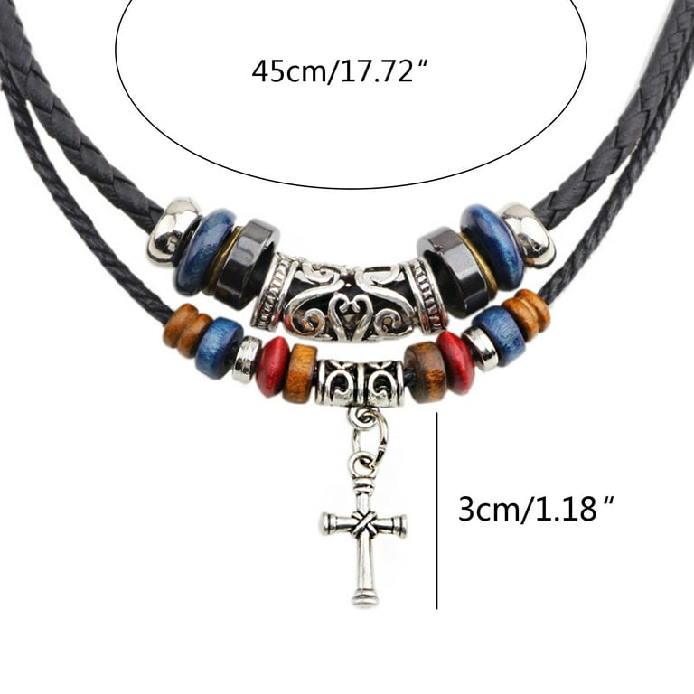 ZENTREE Adjustable Brown Leather Cord Necklace for Mens Womens
