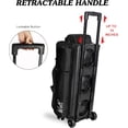 thumbnail image 3 of WOLT Bowling Ball Bags 3ball Double Roller Bag with Wheels Separate Shoe Compartment and Accessory Pocket, Retractable Handle Extends to 38’’ Black, 3 of 7