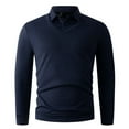 thumbnail image 5 of Handshe Men's Long Sleeve Shirt, Fashion Solid Color Business Casual Half-Button Collared Shirt for Office Wear and Business Attire, 5 of 6