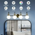 thumbnail image 2 of ExBrite 4-Light LED Vanity Light Fixture Farmhouse Black Gold Dimmable 3023, 2 of 5