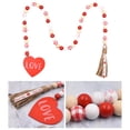 thumbnail image 5 of Ornaments Clearance! Valentine's Day Pendant Bead String Wooden Beads Rope Tassel Colorful Decorations European and American Family Holiday Decorations Valentines Day Decorations 1X Pendant, 5 of 9