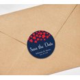 thumbnail image 3 of Darling Souvenir Round 45 Pieces Hearts Save The Date Stickers Wedding Personalized Bride Groom Names And Date Envelope Seals - Navy Blue, 3 of 4