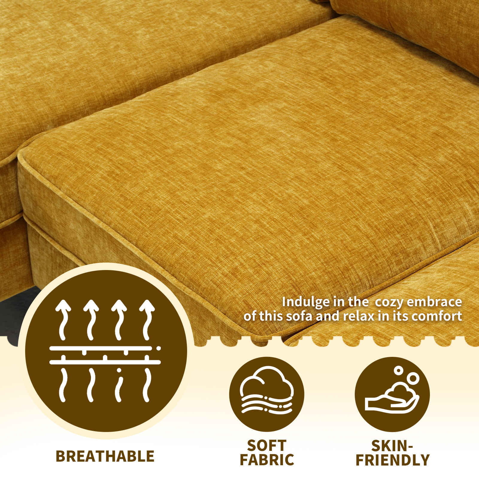 YOUDENOVA Convertible Sectional Sofa Couch, Convertible L Shaped Couch with Reversible Chaise, Sectional Couch for Small Space Apartment, 3 Seater