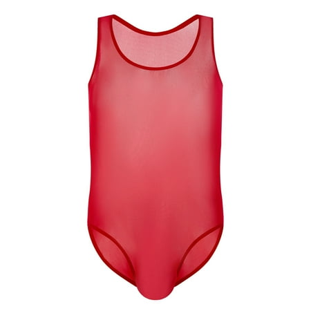 Summer Savings Clearance MIANHT Plus Size Men s Underwear Mesh Transparent Sexy Vest Perspective Bodysuit