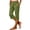 Army Green, variant on SuTry Womens Split Hem Capri Pants Wide Fold Over Elastic High Waist Side Inseam Pockets Daily Yoga Workout Casual Wear Trousers