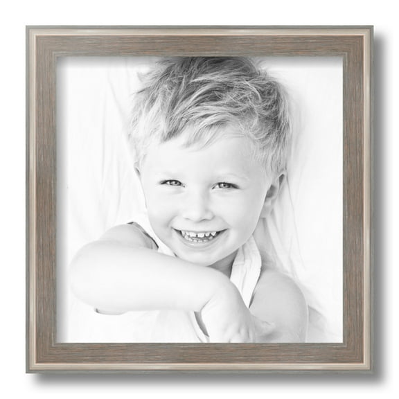 ArtToFrames 12" x 12" Contrast Light Grey Picture Frame, 12x12 inch Gray Wood Poster Frame (WOM-4929)
