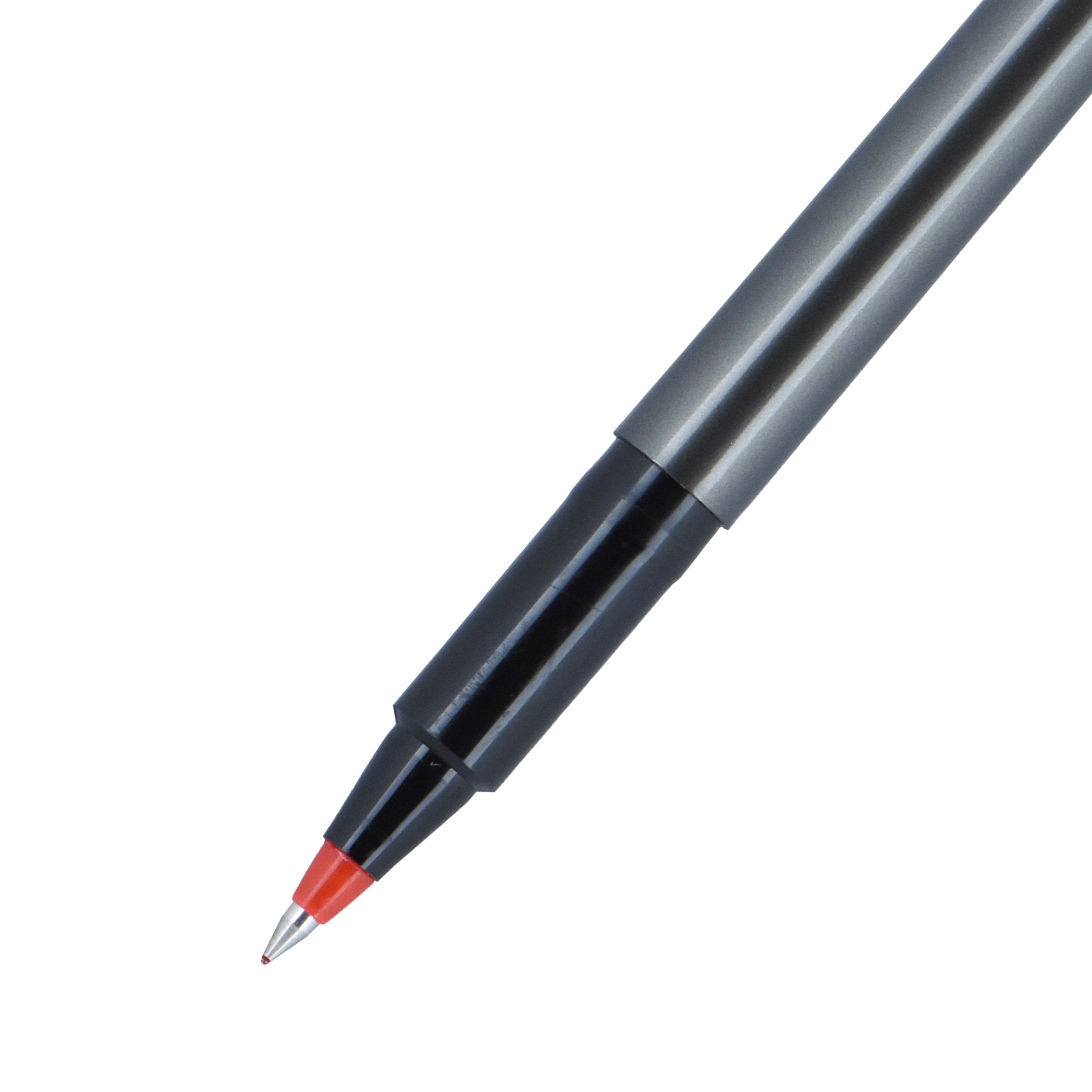 uni-ball Deluxe Roller Ball Stick Waterproof Pen, Red Ink, Micro