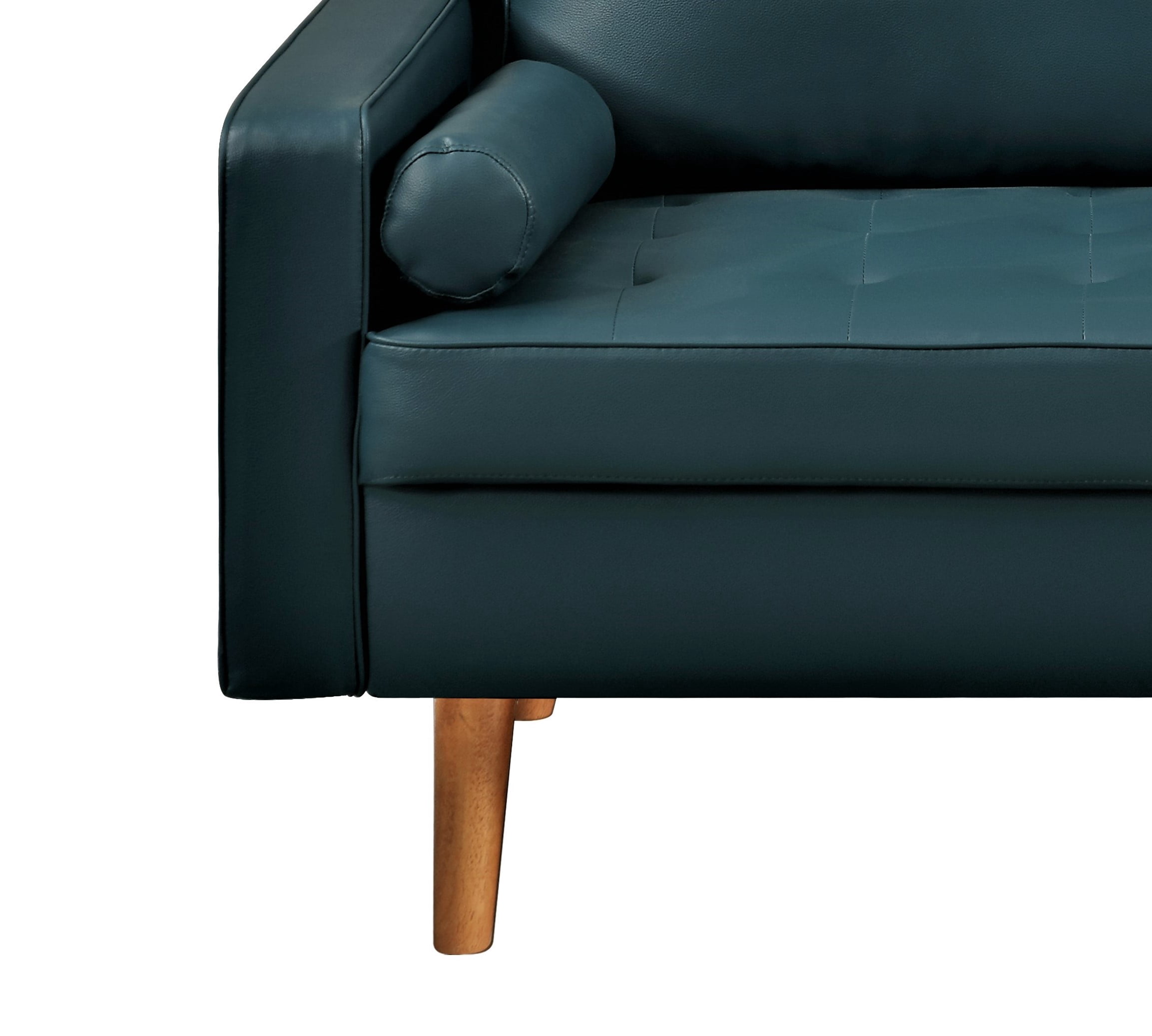 US PRIDE FURNITURE Partone 69.7'' Vegan Faux Leather Square Arm Sofa -Dark Ocean Blue