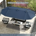 thumbnail image 2 of Gymax 15.5 FT Double-sided Patio Umbrella w/ Solar Lights Outdoor Twin Size Umbrella Navy, 2 of 10