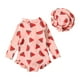 thumbnail image 4 of Traje de baño de una pieza para mujer, conjuntos de bikini para mujer, niñas pequeñas, moda, lindo estampado, manga larga, cremallera, protección solar, traje de baño de playa, surf, conjunto de sombr, 4 of 9