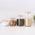 thumbnail image 2 of 4 Piece Canister Set Glass with Metal Clamp Flip Top Candy Jar, Food Storage Kitchen Organizer Clear, 2 of 8