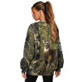thumbnail image 2 of Garronmavis Camo Pullover for Women Oversized Deer Camo Hunter Crewneck Loose Fit Fall Winter Outfits with Pockets Pullover for Women, Size S, 2 of 6