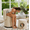 Beige stripes, variant on Pawverly Modern Swivel Accent Chair with Built-In Storage Ottoman & Pet Bed, Soft Padded Vanity Seating for Bedroom Living Room Dining Area, Beige stripes