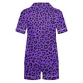 thumbnail image 4 of Tnhcen Women's Valentine's Day Leopard Print Pajama Sets Short Sleeve Casual V Neck 2 Piece Lounge Sets S-2XL, 4 of 5