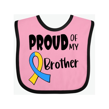 

Inktastic Proud of my Brother Down Syndrome Awareness Gift Baby Boy or Baby Girl Bib