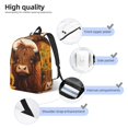 thumbnail image 3 of Balery Countryside Sunflower Cow Mochila Clásica Impresa Básica para Viaje, Mochila Escolar Resistente al Agua, Mochila de Lona con Correas Ajustables-Small, 3 of 5