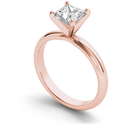 1 Carat T.W. Diamond Princess-Cut Solitaire 14kt Rose Gold Engagement Ring