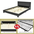 thumbnail image 5 of Giantex Queen Upholstered Platform Bed Frame with Linen Headboard Wood Slat Gray, 5 of 7