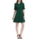 thumbnail image 1 of INSPIRE CHIC Vestido de Camisa de Botones de Color Sólido de Manga Corta para Mujeres M Verde Oscuro, 1 of 6