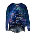 thumbnail image 5 of Craaazy Women's Christmas Printed Loose Blouse Round Neck Long-sleeved Tops Gifts, 5 of 5