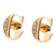 thumbnail image 1 of Aretes Mujer LuckyLy, Inicial Letra A, Acero Inoxidable con Oro 18k y Zirconia Cúbica, Modelo Tina dorado UNITALLA, 1 of 7