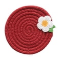 thumbnail image 2 of VAIFTILNO 4.7in Rattan Drink Coasters Set of 4, Handmade Round Woven Table Mats, Heat Resistant Absorbent Boho Kitchen Home Decor (More Colors), 2 of 6