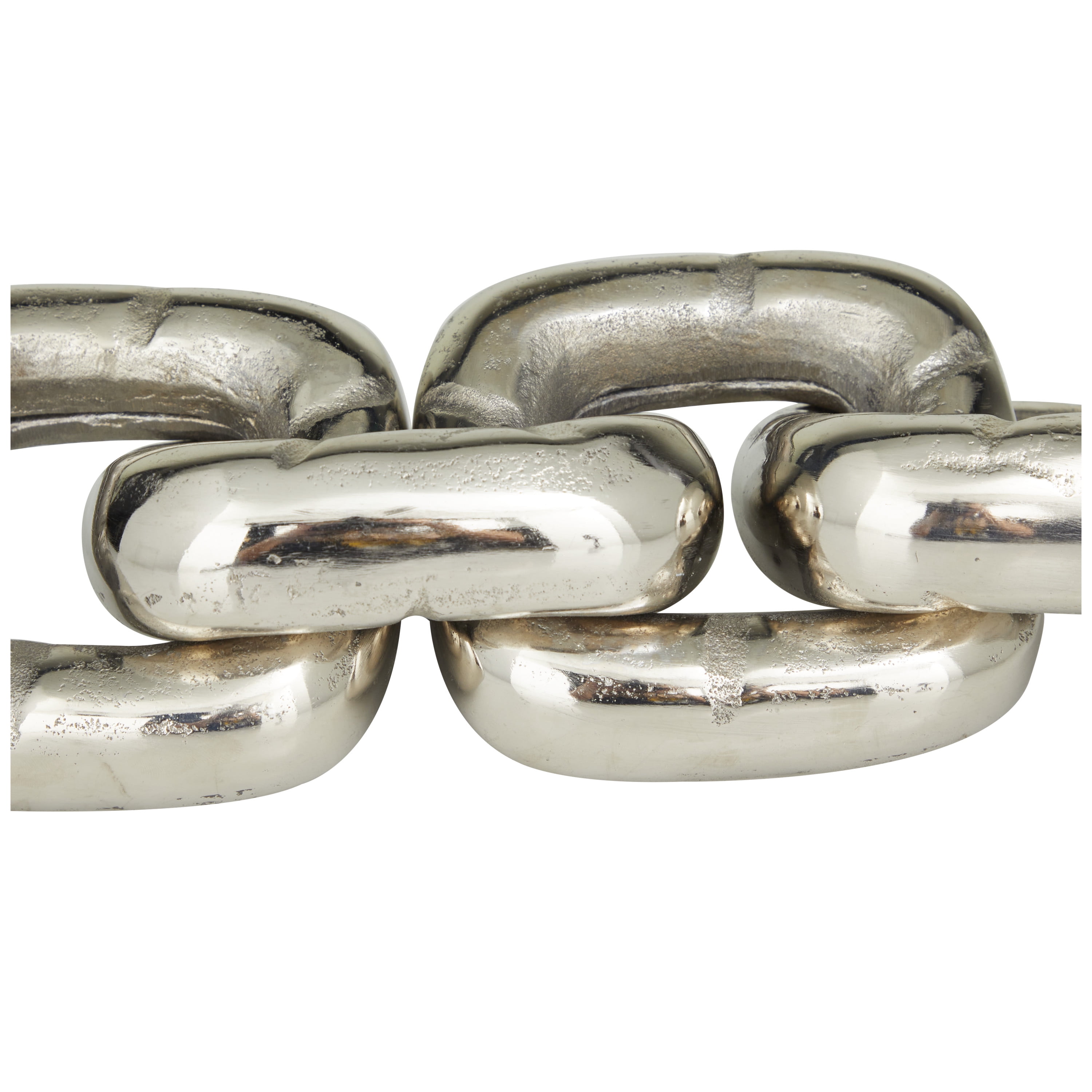 14" x 3" Silver Aluminum Chain Sculpture, by DecMode