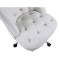 thumbnail image 6 of Alexent Velvet Office Chair with Adjustable 360 Degree Swivel in White, 6 of 17