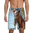 thumbnail image 2 of Rocae Christmas Horse for Men's Soft Sleep Pajama Shorts, Waistband and Pockets, 2 of 9