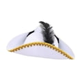 thumbnail image 4 of Sombrero de pirata cómodo para la cabeza, ideal para actuaciones, disfraces, juegos de rol y cosplay. blanco, 4 of 8