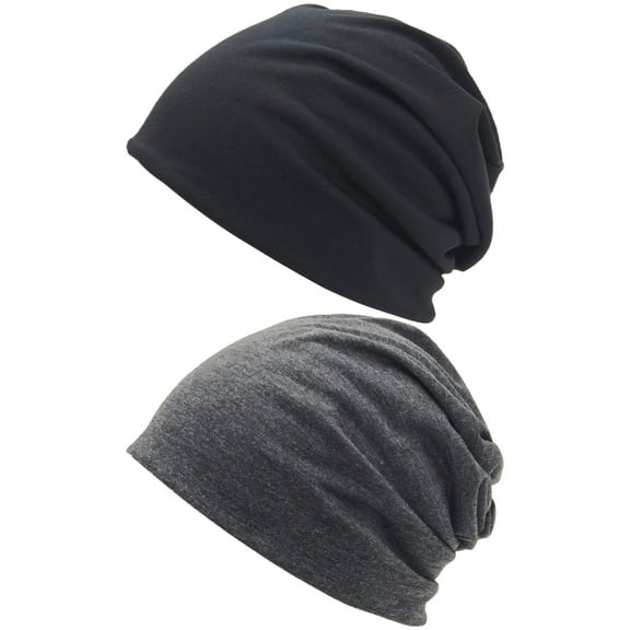 Men's Fashionable Brimless Hats Are Suitable For Street Dance Cycling Sports Leisure,Youth College Student Hats In Spring Autumn Black Gray 2Pcs
