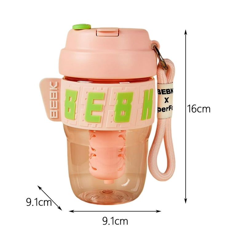 Portable Water Bottle Coffee Cup with Lid with Handle Strap 580ml Water Jug Drinking Cup Water Cup for Cycling Traveling Hiking Exercise, Size: 580 ml