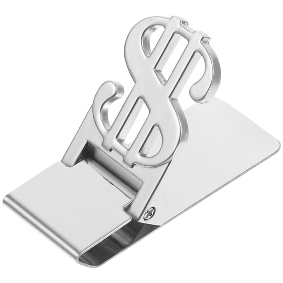 MasteelfCA 1pcs Metal Dollar Sign Shape Banknote Clips Mini Stainless Steel Money Wallet Clips Money Folder Credit Holder