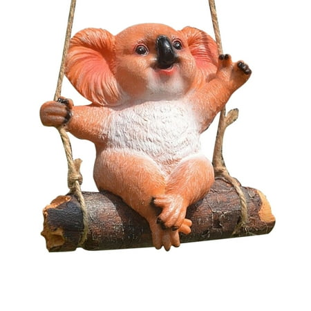 Hanging Swing Animal Statue Garden Sculpture Decor Accessories Realistic Details Koala