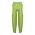 thumbnail image 5 of Miluxas Girls Cargo Pants Casual Jogger Loose Fit Streetwear Parachute Pants Green 4-5Years, 5 of 7