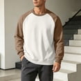 thumbnail image 4 of Gytharion Men's Color-blocking Sweatshirts Raglan Sleeve Solid Color Classic Pullovers Fall Comfortable Pullover Tops, 4 of 5