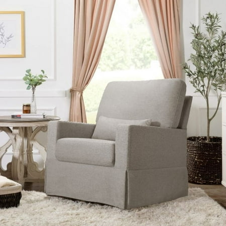 UPC: 0048517844359 | Namesake Crawford Pillowback Comfort Swivel Glider in Performance Grey Eco-Weave