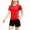 Red, variant on Letdown Outfit Sets for Boys Kids Sports Short Sleeve Training With Football Theme Breathable Athletic Youth Team Practice Party Photography Clothes Daily Comfort Wear Summer Outfits for Kids