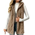 thumbnail image 3 of Winter Vest Fleece for Women Plus Size Cozy Warm Fuzzy Hooded Sleeveless Jackets Lightweight Casual Leisure Zipper Waistcoat Outerwear with Pockets, 3 of 9