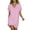 Pink, variant on Admvng Dress for Women Solid Soft And Comfortable Short Sleeve V Neck T Shirt Dress