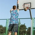 thumbnail image 5 of Naloa Wls And Flowers Basketball Jersey Reversible Men's Mesh Athletic Sports Shirts Training Practice S-4XLMedium, 5 of 6